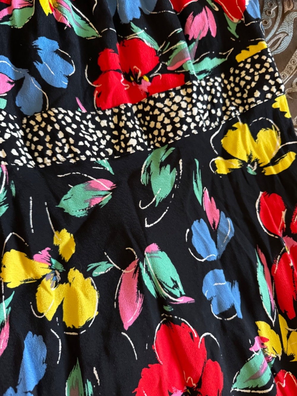 RIXO for Target black multi-color floral off-the-shoulder  maxi - size 6 - Picture 5 of 8